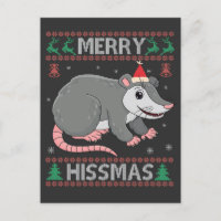Feliz Hissmas Camiseta Feia de Natal Funny Opossum