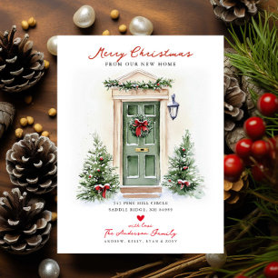 Cartão Postal De Anúncio Feliz Natal Cartão de Nova Casa Rústico