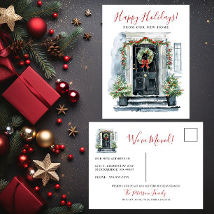 Cartão Postal De Anúncio Feliz Natal Nova Porta da Frente Mudando