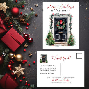Cartão Postal De Anúncio Feliz Natal Nova Porta da Frente Mudando