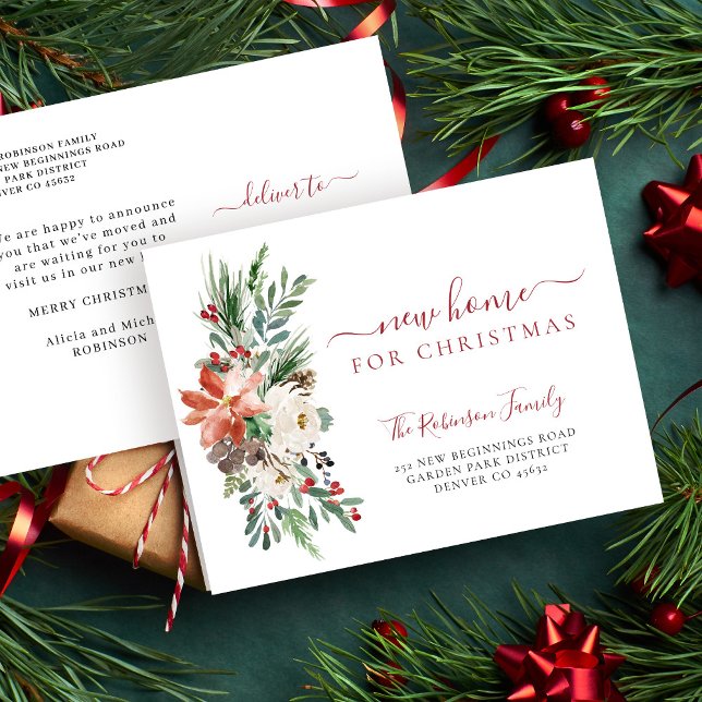 Cartão Postal De Anúncio Feliz Natal, novo feriado em casa (Criador carregado)