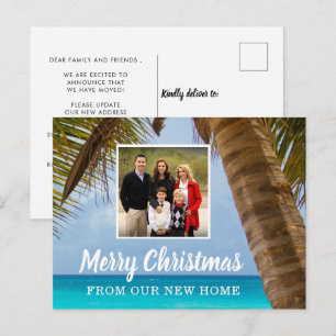 Cartão Postal De Anúncio Feliz Natal Palmeira Foto de Nova Casa Costeira