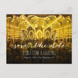 Cartão Postal De Anúncio Feliz noturna Ir pelo casamento Salve a data