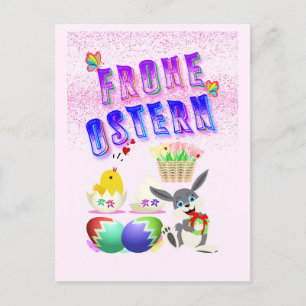 Cartão Postal De Anúncio Feliz Páscoa
