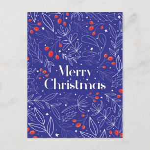 Cartão Postal De Anúncio Feliz Shinny Elegante Cartão Real de Natal Azul