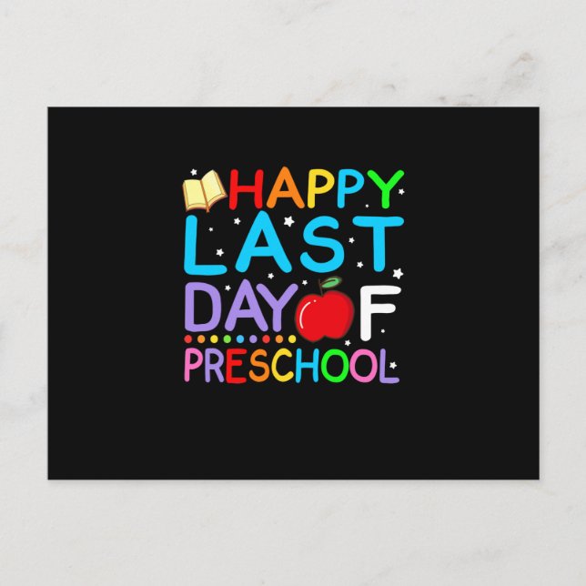 Cartão Postal De Anúncio Feliz Último Dia De Formatura Da Pré-Escola (Frente)