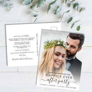 Cartão Postal De Anúncio Felizmente Após A Recepção De Fotografias, Salve A