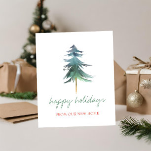 Cartão Postal De Anúncio Feriado Nós nos Mudamos, Árvore de Natal Pineira