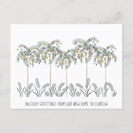 Cartão Postal De Anúncio Feriados movendo as luzes de Natal em palmeiras