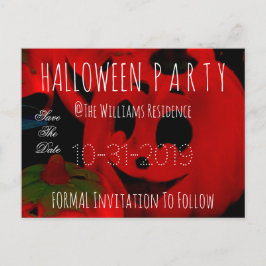 Cartão Postal De Anúncio Festa Custom de Halloween Salve a Data das Abóbora