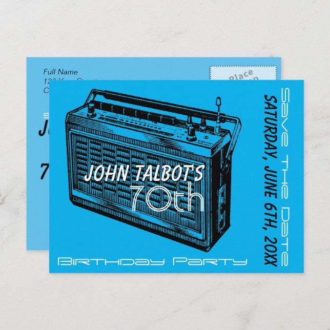 Cartão Postal De Anúncio Festa de Aniversário de 70 anos do Rádio Antigo Sa (Frente/Verso)