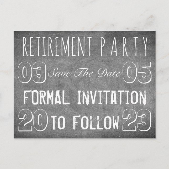Cartão Postal De Anúncio Festa de Aniversário de Aposentadoria Personalizad (Frente)