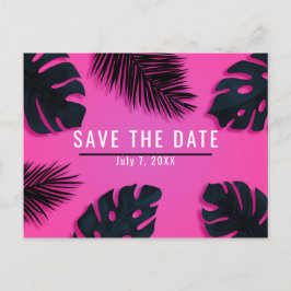 Cartão Postal De Anúncio Festa de Folhas de Palmeira Tropical Rosa Salve a 