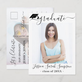 Cartão Postal De Anúncio Festa de formatura 2 minimalista moderna FOTO