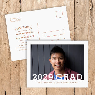 Cartão Postal De Anúncio Festa de formatura de Sobreposição de Fotografias 
