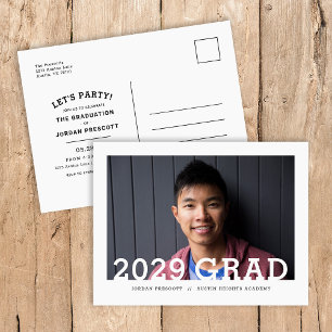 Cartão Postal De Anúncio Festa de formatura de Sobreposição de Fotografias 