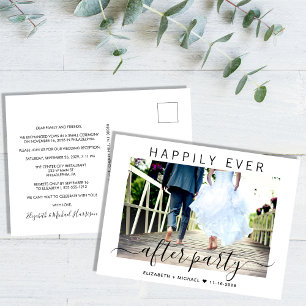 Cartão Postal De Anúncio Festa de Fotos de Casamento Felizes para Sempre