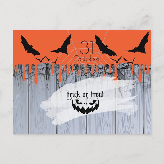 Cartão Postal De Anúncio Festa de Halloween "Treat or Trick" Loft Modern (Frente)