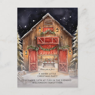 Cartão Postal De Anúncio Festa de Natal Country Celebração Rústica em Verme