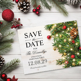 Cartão Postal De Anúncio Festa de Natal Salve a Data