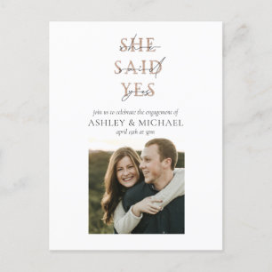 Cartão Postal De Anúncio Festa de noivado de Casamento de Fotos do COPPER T