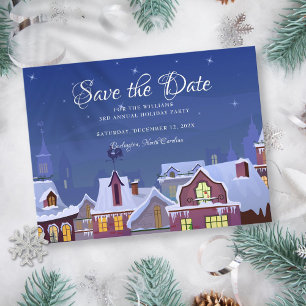 Cartão Postal De Anúncio Festa em Família Salve a Data Natal Inverno