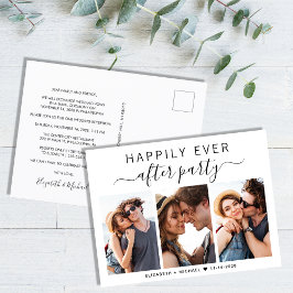 Cartão Postal De Anúncio Festa Felizes para Sempre 3 Foto Casamento