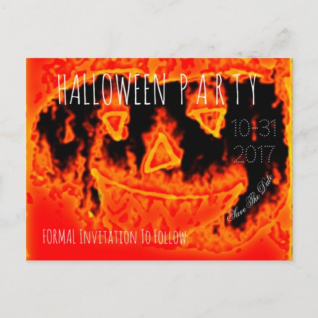 Cartão Postal De Anúncio Festa Personalizada De Halloween Salve A Data Do I (Frente)