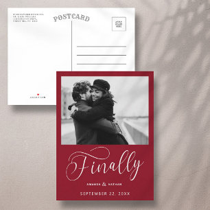 Cartão Postal De Anúncio Finalmente Cartão de Save the Date de Fotografia d