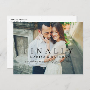 Cartão Postal De Anúncio Finalmente, Imagem Branca Preta Elegante Salvar a 