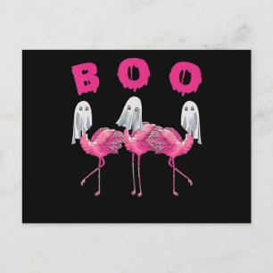 Cartão Postal De Anúncio Flamingo   Fantasma Flamingo Boo Festa de Hallowee