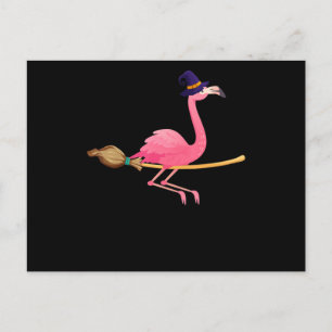 Cartão Postal De Anúncio Flamingo   Feiticeiro Flamingo Engraçado Halloween