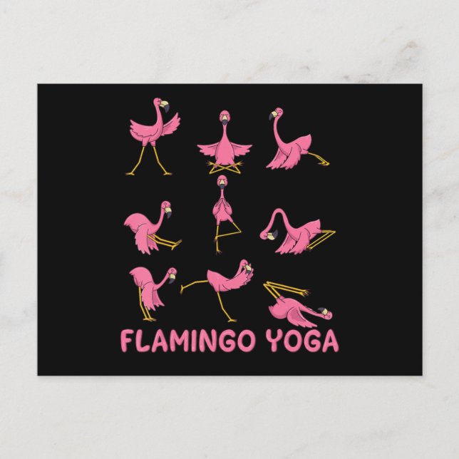 Cartão Postal De Anúncio Flamingo | Meditação Flamingo Yoga Pose (Frente)