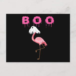 Cartão Postal De Anúncio Flamingo   Mulheres Flamingo Boo Ghost Halloween