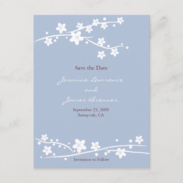 Cartão Postal De Anúncio Flor de Cerejeira Azul (Frente)