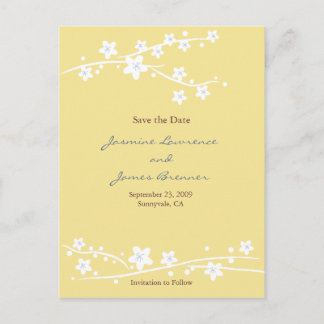 Cartão Postal De Anúncio Flor de Cerejeira em Amarelo