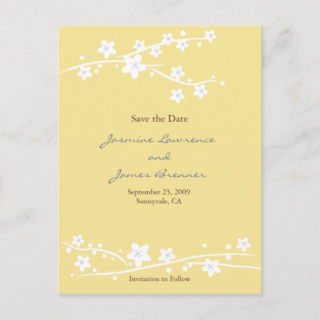 Cartão Postal De Anúncio Flor de Cerejeira em Amarelo (Frente)