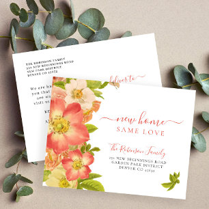 Cartão Postal De Anúncio Floral botânico floresce elegante se movendo