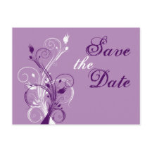 Floral branco roxo Salve a placa de Posto de data