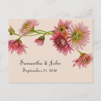Cartão Postal De Anúncio Floral Salvar a Data