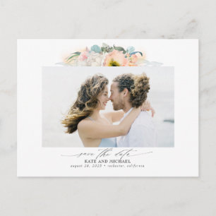 Cartão Postal De Anúncio Flores cor-de-rosa e cor-de-rosa salvam a foto de 