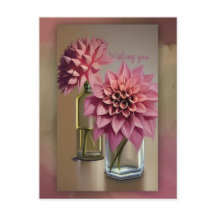 Flores Dahlia lindas e texto personalizado