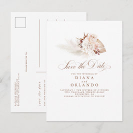 Cartão Postal De Anúncio Flores De Creme De Grama De Pampas Exóticas Salvar