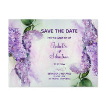Flores de Lilás Elegantes Casamento Salve A Data