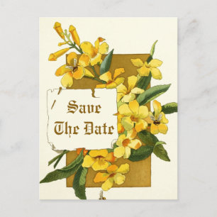 Cartão Postal De Anúncio Flores do jasmim amarelo que wedding economias a