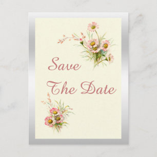 Cartão Postal De Anúncio Flores Elegantes da Primavera Aniversário de 45 an