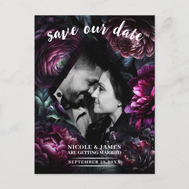 Cartão Postal De Anúncio Flores Enfeitiçadas Negras e Malhadas Salva o Dia (Frente)