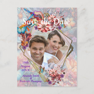 Cartão Postal De Anúncio Flores Fantásticas de Pintura expressando a nature