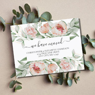 Cartão Postal De Anúncio Flores Florais de Pêssego Folhagens Roteiro Móvel 
