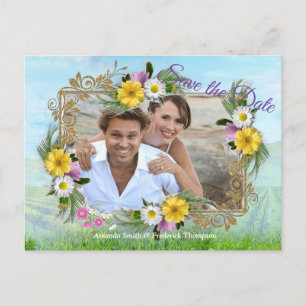 Cartão Postal De Anúncio Flores silvestres contra um céu azul